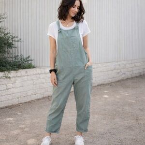 UCM United Change Makers Organic Cotton Dungaree Overalls Sage Green‎ Size S